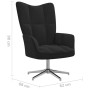 Silla de relajación con reposapiés terciopelo negro de , Sillones - Ref: Foro24-328134, Precio: 146,99 €, Descuento: %