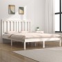 Solid white pine wood bed frame 135x190 cm by , Beds and slatted bases - Ref: Foro24-3103819, Price: 145,01 €, Discount: %