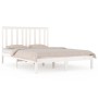 Estructura de cama madera maciza de pino blanco 135x190 cm de , Camas y somieres - Ref: Foro24-3103819, Precio: 131,99 €, Des...