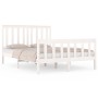 Estructura de cama madera maciza de pino blanco 135x190 cm de , Camas y somieres - Ref: Foro24-3103884, Precio: 173,59 €, Des...