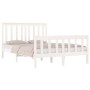 Estructura de cama madera maciza de pino blanco 135x190 cm de , Camas y somieres - Ref: Foro24-3103884, Precio: 173,59 €, Des...