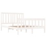 Estructura de cama madera maciza de pino blanco 135x190 cm de , Camas y somieres - Ref: Foro24-3103884, Precio: 173,59 €, Des...