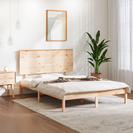 Estructura de cama de matrimonio madera maciza 135x190 cm de , Camas y somieres - Ref: Foro24-3104778, Precio: 132,76 €, Desc...