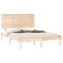 Estructura de cama de matrimonio madera maciza 135x190 cm de , Camas y somieres - Ref: Foro24-3104778, Precio: 132,76 €, Desc...