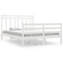 Estructura de cama de madera maciza blanca 135x190 cm de , Camas y somieres - Ref: Foro24-3105291, Precio: 147,79 €, Descuent...