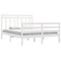 Estructura de cama de madera maciza blanca 135x190 cm de , Camas y somieres - Ref: Foro24-3105291, Precio: 147,79 €, Descuent...