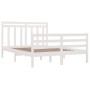 Estructura de cama de madera maciza blanca 135x190 cm de , Camas y somieres - Ref: Foro24-3105291, Precio: 147,79 €, Descuent...