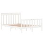 White solid wood bed frame 135x190 cm by , Beds and slatted bases - Ref: Foro24-3105356, Price: 165,59 €, Discount: %