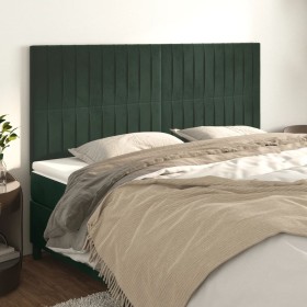 Cabeceros 4 unidades de terciopelo verde oscuro 80x5x78/88 cm de , Cabeceros y pies de cama - Ref: Foro24-3116627, Precio: 11...