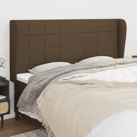 Headboard with dark brown fabric ears 163x23x118/128 cm by , Headboards and footboards - Ref: Foro24-3117965, Price: 123,99 €...