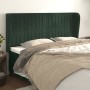 Headboard with dark green velvet ears 183x23x118/128cm by , Headboards and footboards - Ref: Foro24-3118257, Price: 131,12 €,...