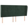 Headboard with dark green velvet ears 183x23x118/128cm by , Headboards and footboards - Ref: Foro24-3118257, Price: 130,96 €,...