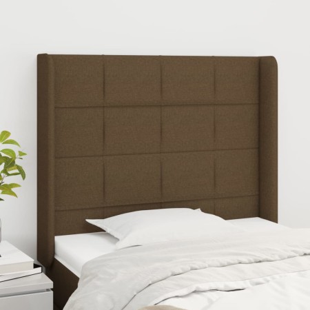 Headboard with dark brown fabric ears 83x16x118/128 cm by , Headboards and footboards - Ref: Foro24-3119557, Price: 70,12 €, ...