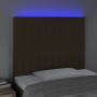 Headboard with LED lights dark brown fabric 100x5x118/128 cm by , Headboards and footboards - Ref: Foro24-3122655, Price: 77,...