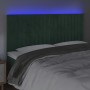 Headboard with LED lights dark green velvet 180x5x118/128 cm by , Headboards and footboards - Ref: Foro24-3122725, Price: 127...