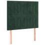 Headboard with LED lights dark green velvet 80x5x118/128 cm by , Headboards and footboards - Ref: Foro24-3122695, Price: 67,2...