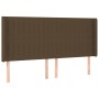 Dark brown fabric headboard with LED 163x16x118/128 cm by , Headboards and footboards - Ref: Foro24-3124295, Price: 127,99 €,...