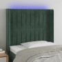 Dark green velvet LED headboard 93x16x118/128 cm by , Headboards and footboards - Ref: Foro24-3124325, Price: 92,48 €, Discou...