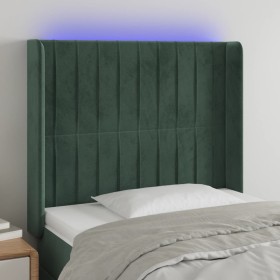 Dark green velvet LED headboard 93x16x118/128 cm by , Headboards and footboards - Ref: Foro24-3124325, Price: 80,95 €, Discou...