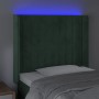 Cabecero con LED de terciopelo verde oscuro 93x16x118/128 cm de , Cabeceros y pies de cama - Ref: Foro24-3124325, Precio: 92,...