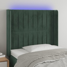 Cabecero con LED de terciopelo verde oscuro 103x16x118/128 cm de , Cabeceros y pies de cama - Ref: Foro24-3124331, Precio: 82...