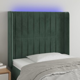 Cabecero con LED de terciopelo verde oscuro 83x16x118/128 cm de , Cabeceros y pies de cama - Ref: Foro24-3124319, Precio: 78,...