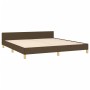 Estructura de cama con cabecero de tela marrón 160x200 cm de , Camas y somieres - Ref: Foro24-3125230, Precio: 222,70 €, Desc...