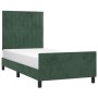 Dark green velvet bed frame with headboard 90x190 cm by , Beds and slatted bases - Ref: Foro24-3125852, Price: 154,17 €, Disc...