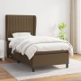 Cama box spring con colchón tela marrón oscuro 80x200 cm de , Camas y somieres - Ref: Foro24-3128080, Precio: 328,84 €, Descu...