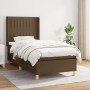 Cama box spring con colchón tela marrón oscuro 90x200 cm de , Camas y somieres - Ref: Foro24-3132124, Precio: 384,91 €, Descu...