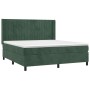 Cama box spring con colchón terciopelo verde oscuro 180x200 cm de , Camas y somieres - Ref: Foro24-3132816, Precio: 652,07 €,...