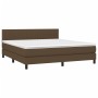 Cama box spring colchón luces LED tela marrón oscuro 160x200cm de , Camas y somieres - Ref: Foro24-3133328, Precio: 496,31 €,...