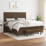 Cama box spring con colchón tela marrón oscuro 180x200 cm de , Camas y somieres - Ref: Foro24-3136776, Precio: 653,32 €, Desc...