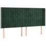 Cama box spring colchón y LED terciopelo verde oscuro 180x200cm de , Camas y somieres - Ref: Foro24-3139700, Precio: 665,34 €...