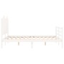 White solid wood bed frame with headboard 140x190 cm by , Beds and slatted bases - Ref: Foro24-3194162, Price: 151,29 €, Disc...