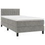 Cama box spring colchón y LED terciopelo gris claro 80x200 cm de , Camas y somieres - Ref: Foro24-3134489, Precio: 281,18 €, ...