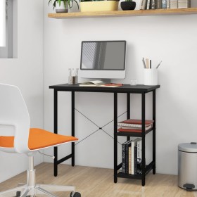 MDF and black metal computer desk 80x40x72 cm by , Desks - Ref: Foro24-20554, Price: 63,13 €, Discount: %