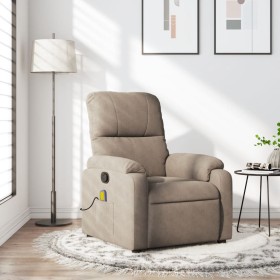 Massage recliner taupe gray microfiber fabric by , Armchairs - Ref: Foro24-373456, Price: 252,99 €, Discount: %