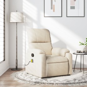 Sillón reclinable de masaje tela de microfibra beige de , Sillones - Ref: Foro24-373461, Precio: 250,76 €, Descuento: %