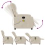 Sillón reclinable de masaje tela de microfibra beige de , Sillones - Ref: Foro24-373461, Precio: 253,99 €, Descuento: %