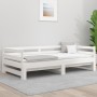 Trundle sofa bed solid white pine wood 90x190 cm by , Beds and slatted bases - Ref: Foro24-840136, Price: 168,94 €, Discount: %