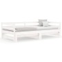 Trundle sofa bed solid white pine wood 90x190 cm by , Beds and slatted bases - Ref: Foro24-840136, Price: 168,94 €, Discount: %