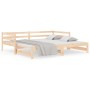 Trundle sofa bed solid pine wood 90x200 cm by , Beds and slatted bases - Ref: Foro24-840141, Price: 147,70 €, Discount: %