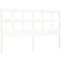 Double bed frame with white solid wood headboard by , Beds and slatted bases - Ref: Foro24-3194837, Price: 151,71 €, Discount: %