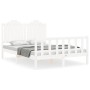 Estructura de cama con cabecero madera maciza blanco 140x200 cm de , Camas y somieres - Ref: Foro24-3192297, Precio: 160,99 €...