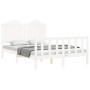 Estructura de cama con cabecero madera maciza blanco 140x200 cm de , Camas y somieres - Ref: Foro24-3192297, Precio: 160,99 €...