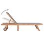 Folding sun lounger with wheels solid teak and textilene by vidaXL, Loungers - Ref: Foro24-44668, Price: 287,42 €, Discount: %