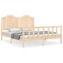 Estructura de cama con cabecero madera maciza 160x200 cm de , Camas y somieres - Ref: Foro24-3192306, Precio: 162,91 €, Descu...