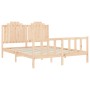 Bed frame with solid wood headboard 160x200 cm by , Beds and slatted bases - Ref: Foro24-3192306, Price: 162,99 €, Discount: %