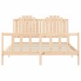 Estructura de cama con cabecero madera maciza 160x200 cm de , Camas y somieres - Ref: Foro24-3192306, Precio: 162,91 €, Descu...